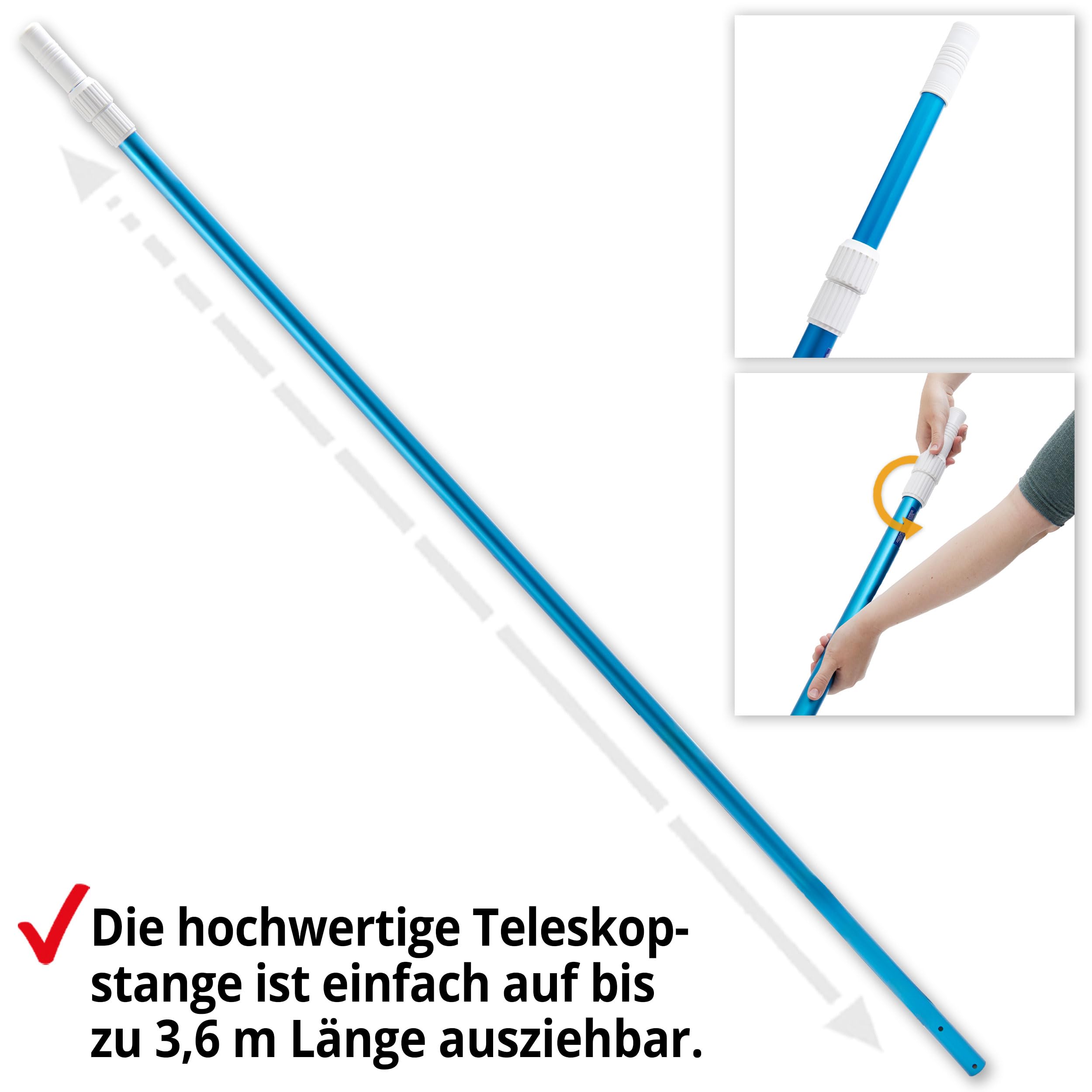 hecht-pool-teleskopstange-3-6-m-aluminium-ausziehbar image 2