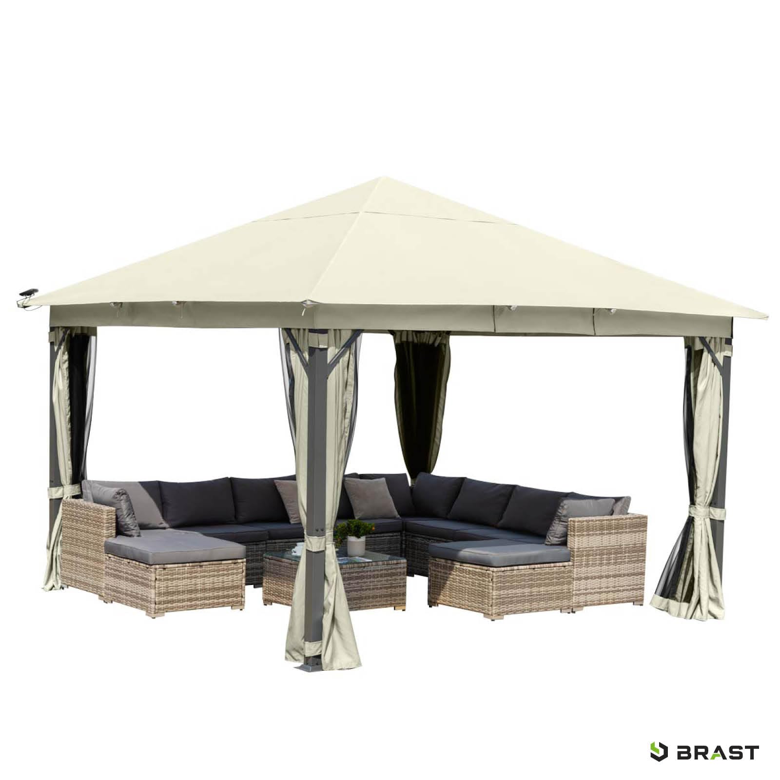 brast-infinity-4x4m-pavillon-beige-mit-leds-und-moskitonetz image 7