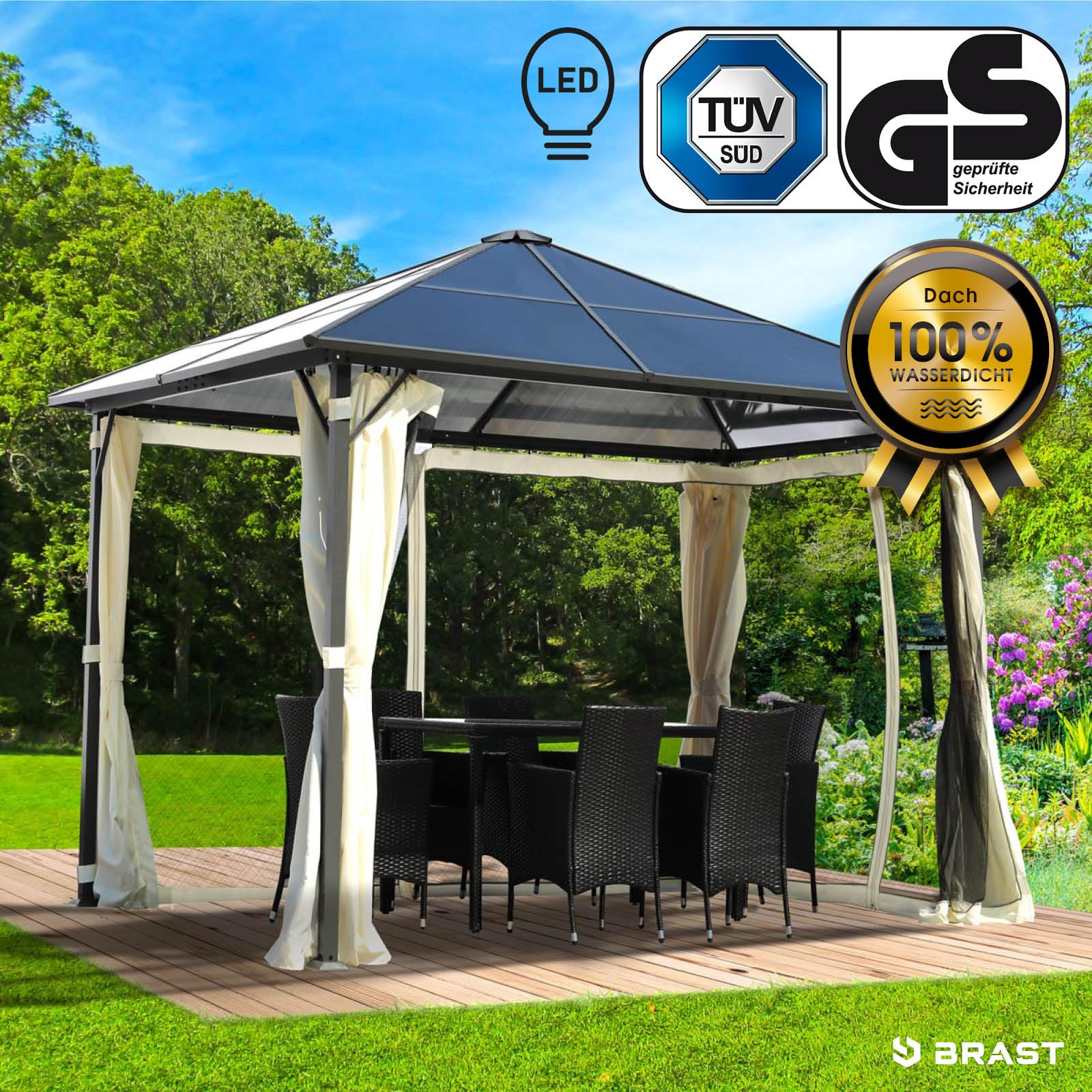 brast-summerdream-pavillon-3x3m-beige-mit-leds-hardtop image 7
