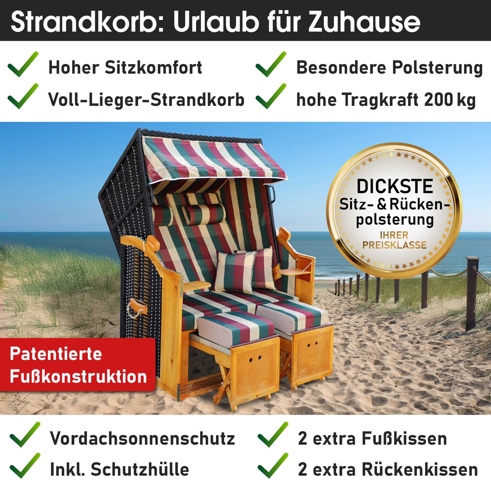 brast-strandkorb-r-gen-deluxe-2-sitzer-kariert-rot-gr-n-beige image 7