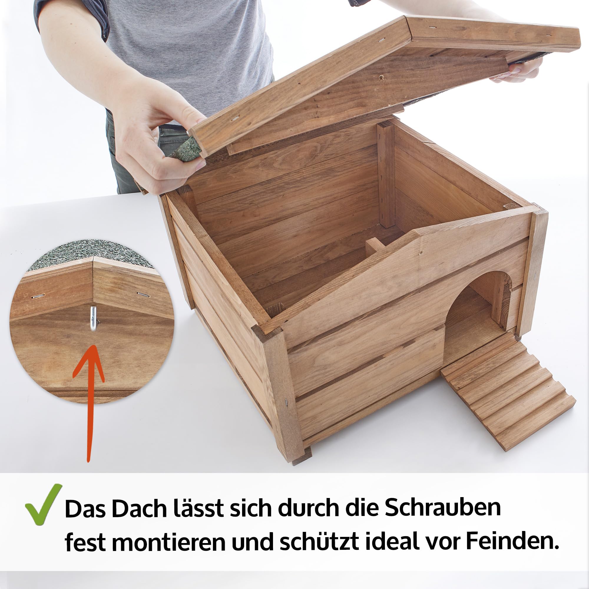 zooprinz-ruby-igelhaus-holz-mit-boden-und-bitumendach image 2