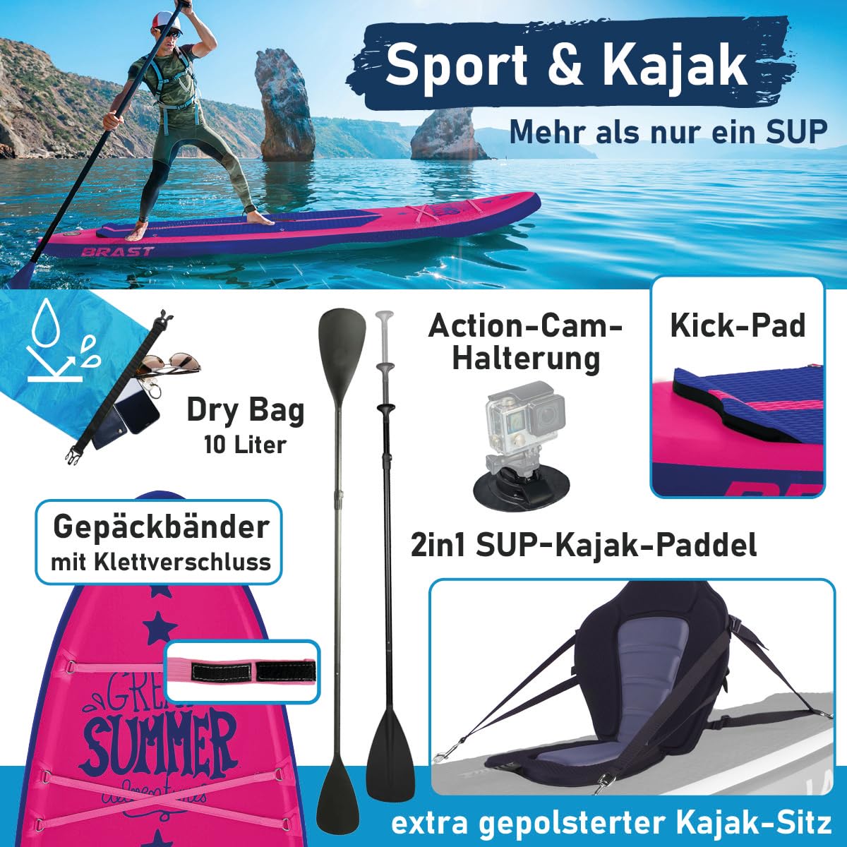 brast-summer-sup-board-set-320x81cm-200kg-mit-kajaksitz image 5