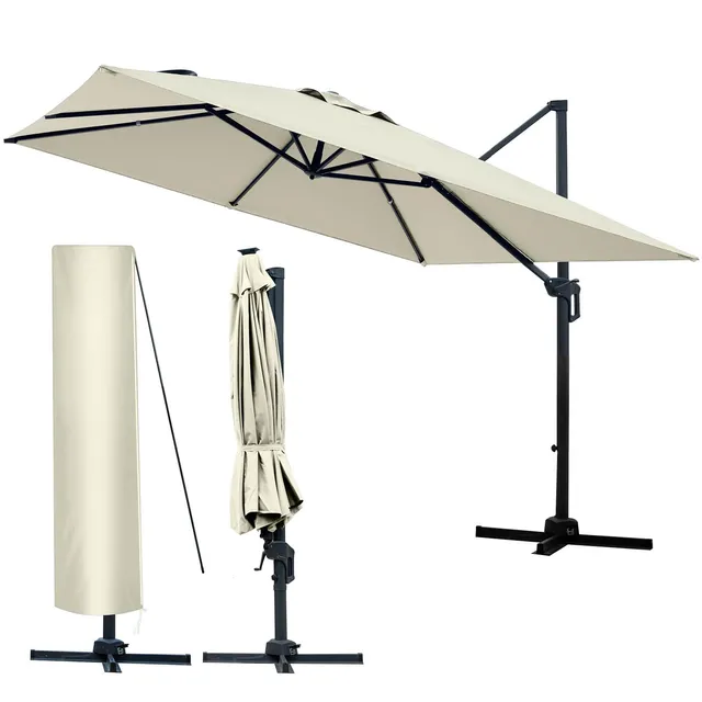 brast-ampelschirm-alu-3x3m-sonnenschirm-beige-uv50 image 1