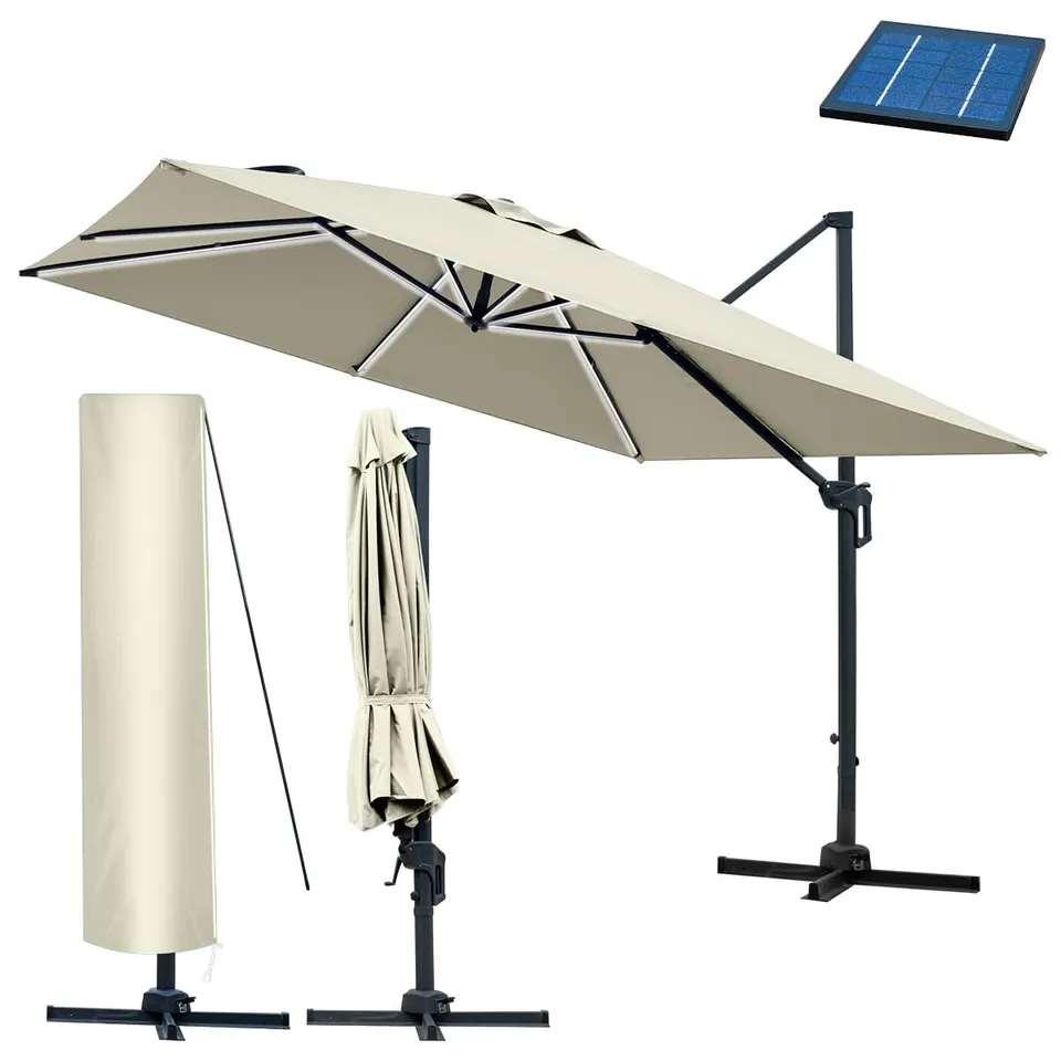 brast-ampelschirm-3x3m-beige-mit-led-und-solar image 1
