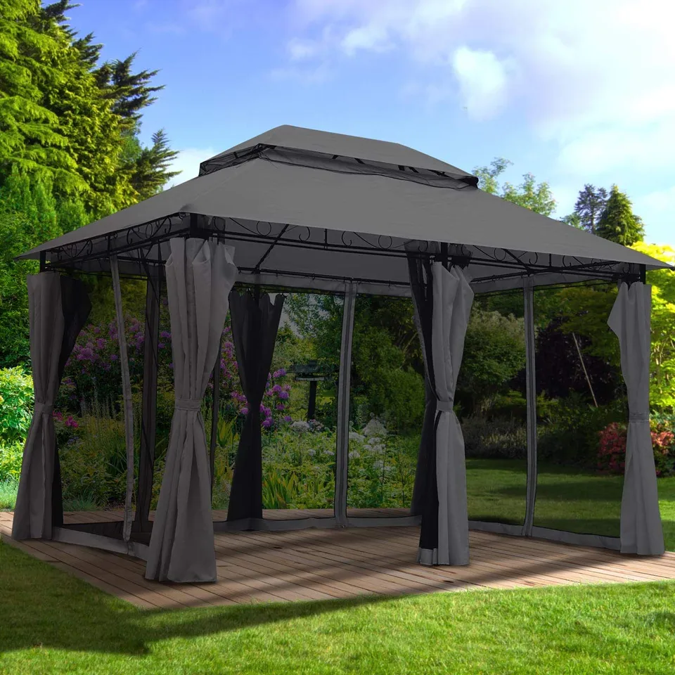 brast-pavillon-easiness-3x4-m-anthrazit-mit-moskitonetz image 1