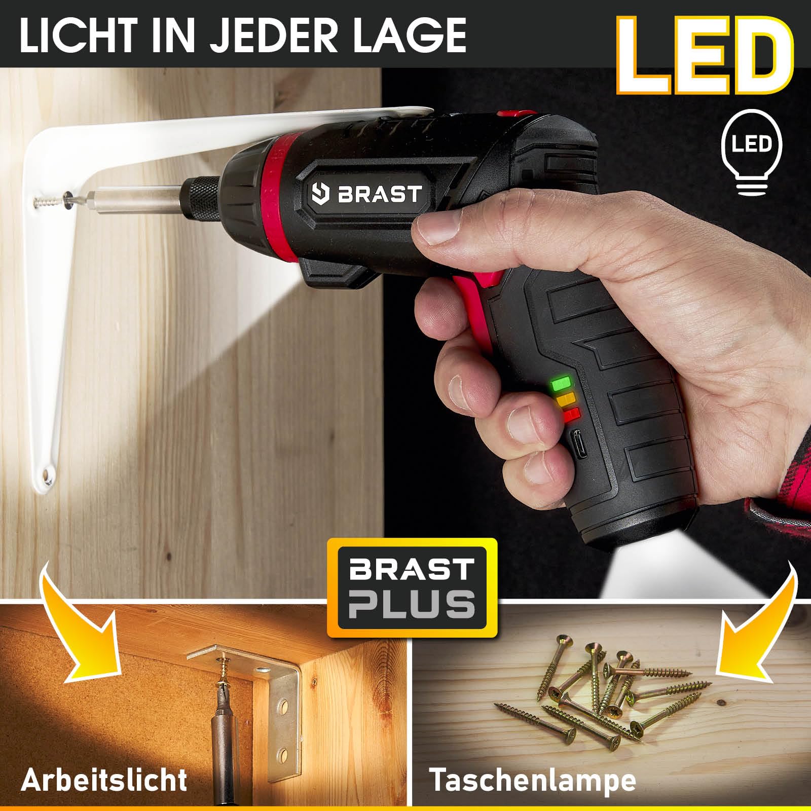 brast-akkuschrauber-4v-schrauber-mit-54-bits-und-led-licht image 5