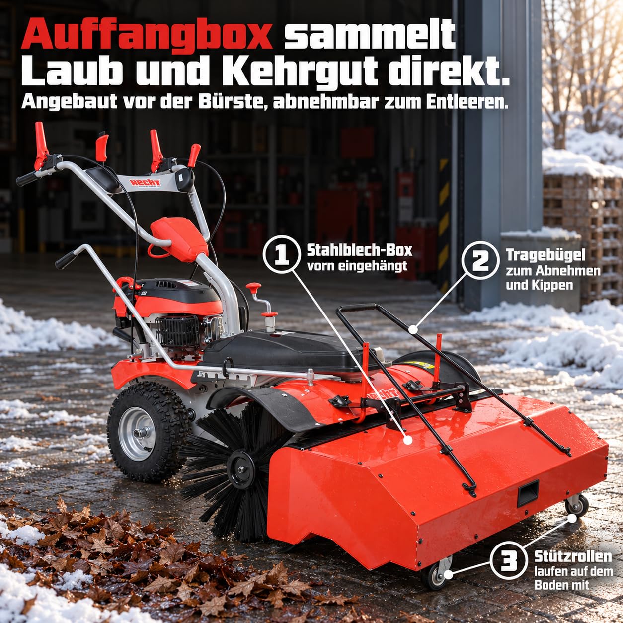 hecht-kehrmaschine-benzin-100cm-set-mit-schneeschild-auffangbox image 7