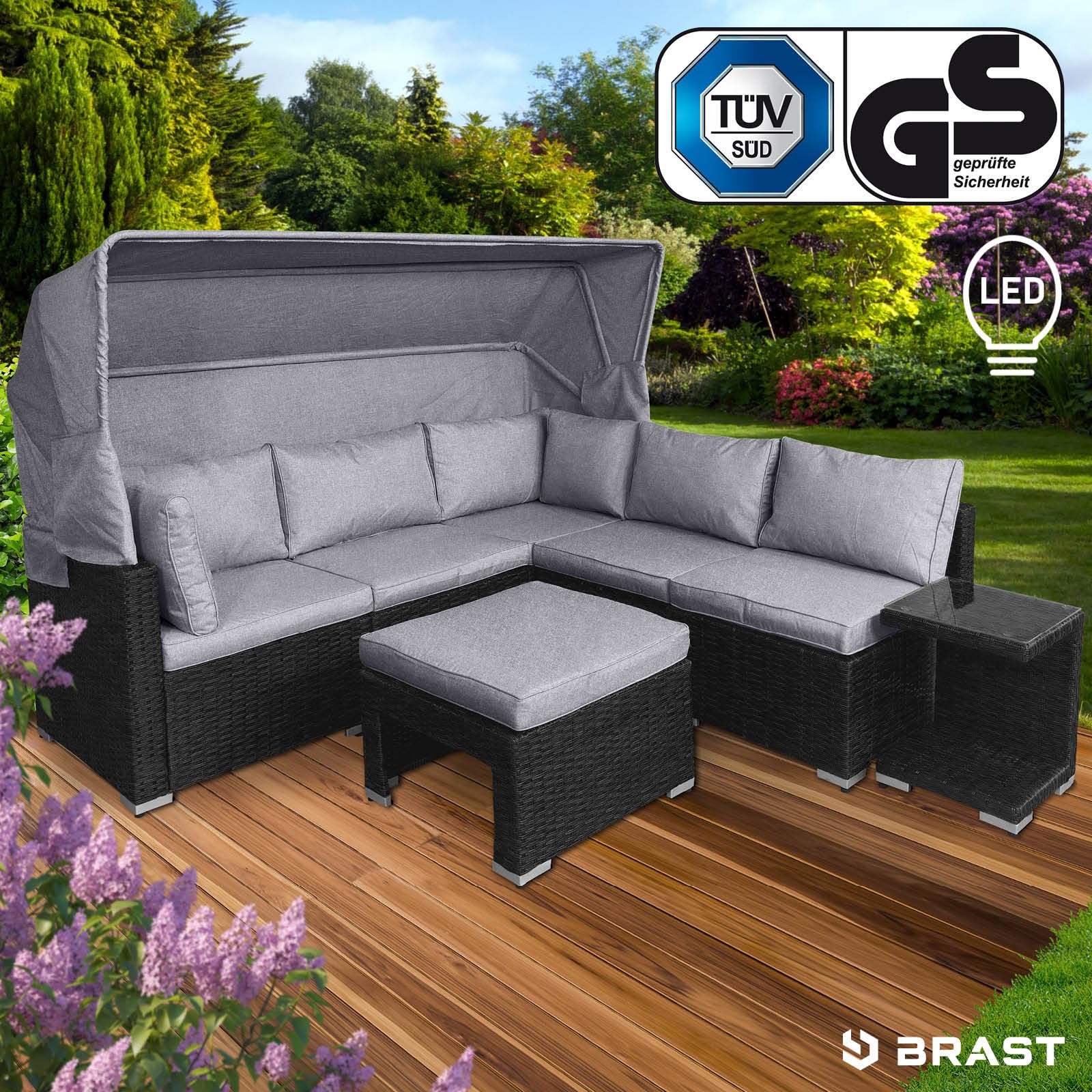 brast-sonneninsel-lounge-set-230cm-polyrattan-grau-mit-led-dach image 2